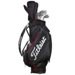 Titleist Jet Black Midsize Staff Golf Cart Bag 7 Titleist Jet Black Midsize Staff Golf Cart Bag -Callaway || TaylorMade || Odyssey Sales 2020jetblackmidsizestaffcartbagblackred4