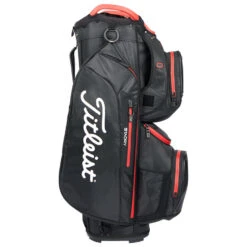 Titleist StaDry 15 Golf Cart Bag -Callaway || TaylorMade || Odyssey Sales Titleist 2022 Cart 15 Stadry Bag Black Black Red 3